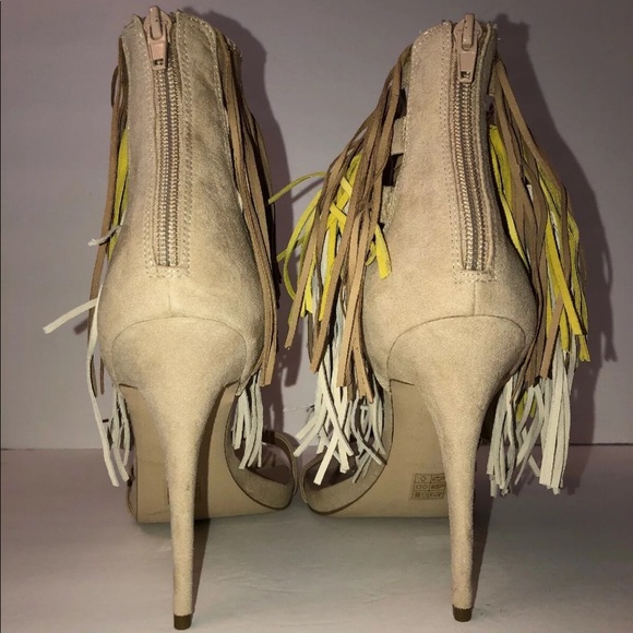 Aldo Platform Sandal Rivamonte Fringe Heels - Picture 6 of 8